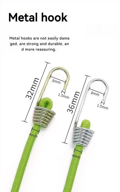 5/10PCS Elastic Luggage Strap with Fixed Socket Small Hook 4mm Latex Mini Rope for Camping Fixed Elastic Cord Accessory