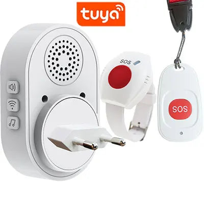 Botón de pánico de emergencia Topvico Tuya con wifi para personas mayores, alarma SOS, pulsera inalámbrica para cuidadores, buscapersonas, reloj, llamada, alerta de caídas