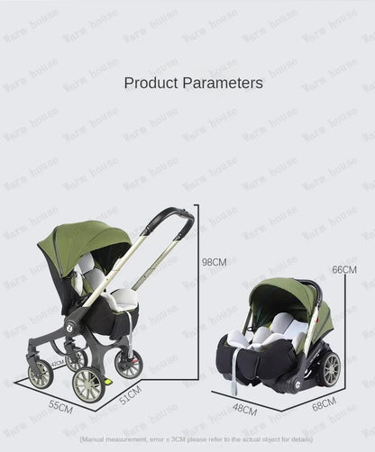 EU STOCK 4in1 baby stroller two-way Multifunctional newborn baby stroller 3in1 Foldable Basket type seat Lightweight Travel Pram