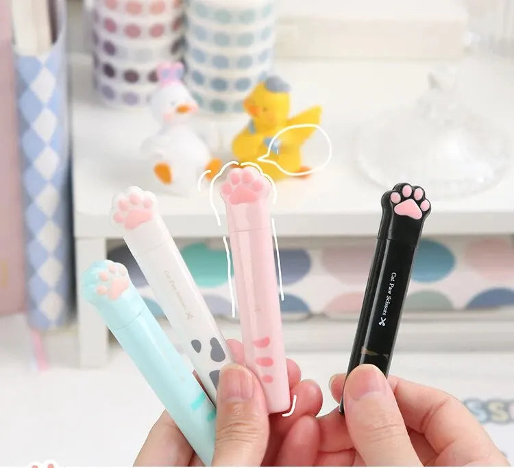 4Style Portable Folding Cat's Paw Scissors Stainless Steel Art Tool Multi-Function Pen-Shaped Scissors for Handbooks  Office Use