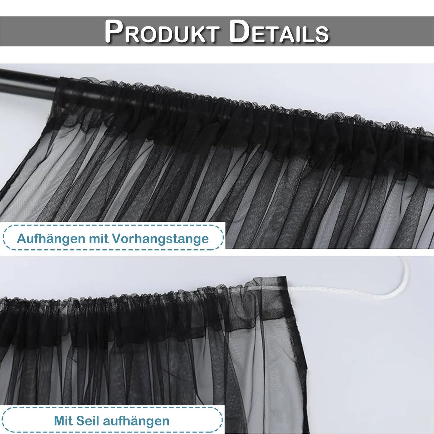Outdoor Sheer Curtains for Patio Mosquito Netting Rod Pocket Garden Mesh Voile Drapes Mosquito Curtains for Porch Pergola