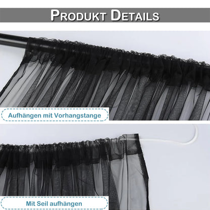 Outdoor Sheer Curtains for Patio Mosquito Netting Rod Pocket Garden Mesh Voile Drapes Mosquito Curtains for Porch Pergola