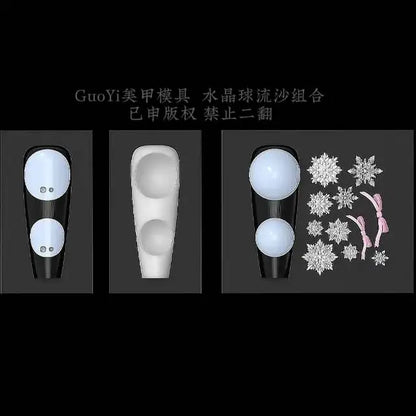 1pc Bowknot Candles Jellyfish Shell Rose Leaf  3D Acrylic Mold Nail Art Decoration Nails DIY Design Silicone  Nails Mold