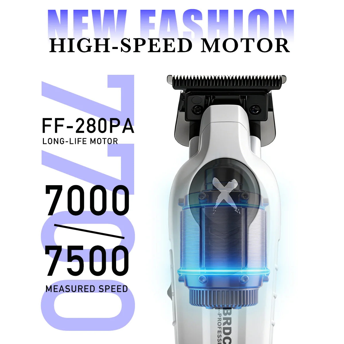 BRDCLIP New White Professional FA1C-T-609 Barber Hair Clipper Set Men's 10000RPM Electric Shaver Hair Trimmer Barbershop Tools