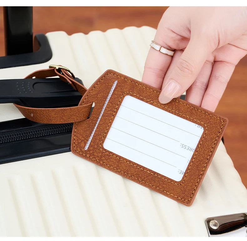 Fashionable new PU luggage tag, boarding pass for overseas travel, luggage tag, anti-loss name card, luggage tag