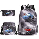 3pcs Disney Pixar Cars Lightning McQueen Students Backpacks Schoolbags Pencil Case Shoulder Bags Boys Girls School Bags Sets