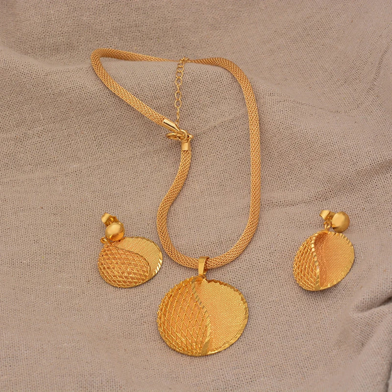 Jewelry Set For Women  Gold Plated With Necklace Pendant Nigerian Wedding Jewelry