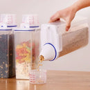 1Pc Sealed Cereal Insect-Proof Rice Bucket with Measuring Cup Transparent Rotary Food Moistureproof Tank Kitchen Storage Box 2KG