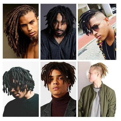 Dreadlocks sintéticos feitos à mão, 8 unidades, 10 fios, estilo hip-hop, tranças, extensão de cabelo, crochê, para homens e mulheres