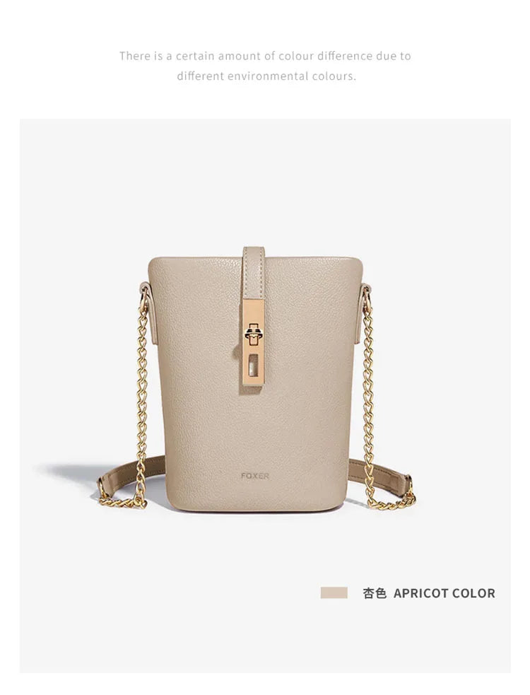 FOXER Brand Chic Mini Cellphone Bag Women's Shoulder Bag PU Leather Fashion Girl's Travel Small Crossbody Bag Purse