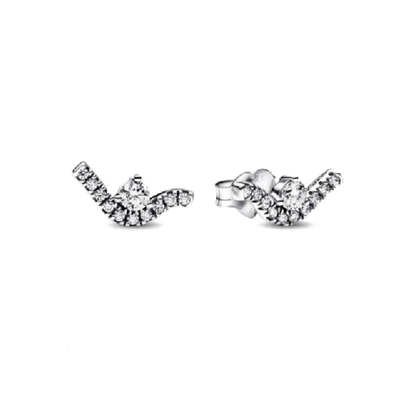 2024 New 925 Silver Plated Double Hoop Earrings For Women Butterfly Sun Moon Heart DIY Accessories 