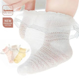 Calcetines bonitos de encaje con flores de malla para bebé recién nacido, Calcetines de algodón para niña, Calcetines transparentes antideslizantes, Calcetines Skarpetki Socken