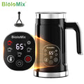 BioloMix Upgraded 5-in-1 LED Touch Screen Milk Frother for Lattes, Hot And Cold Foam Maker