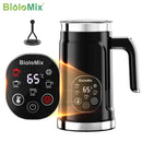BioloMix Upgraded 5-in-1 LED Touch Screen Milk Frother for Lattes, Hot And Cold Foam Maker