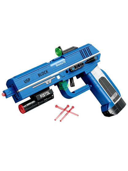 Technical Building Blocks Toys Gun Scorpion Uziel Submachine Magnum Eagle USP Pistol WW2 Military SWAT Weapon Model For Children