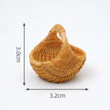 1pc Mini Simulated Rattan Basket Model DIY Creative Dollhouse Dessert Shop Food Vegetable Ornaments Craft Kitchen Decoration