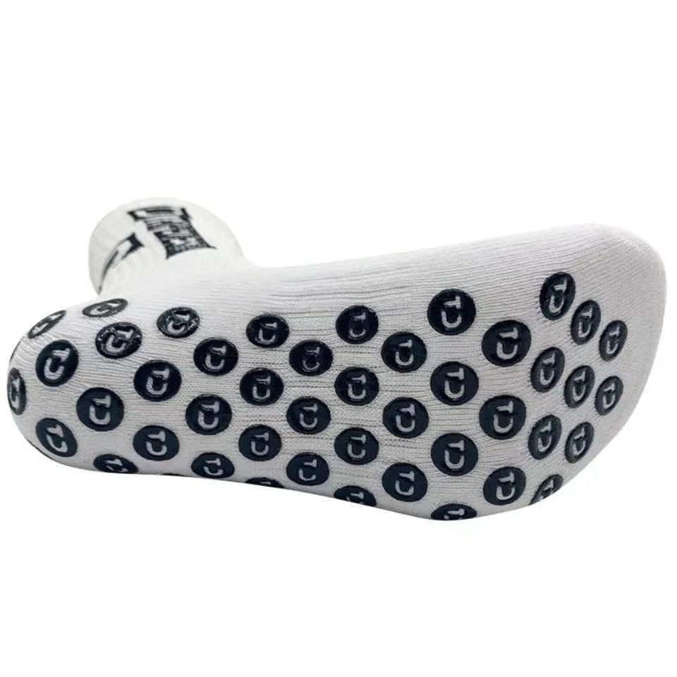 Calcetines de fútbol para hombre, de longitud media, a rayas, antideslizantes y resistentes al desgaste.