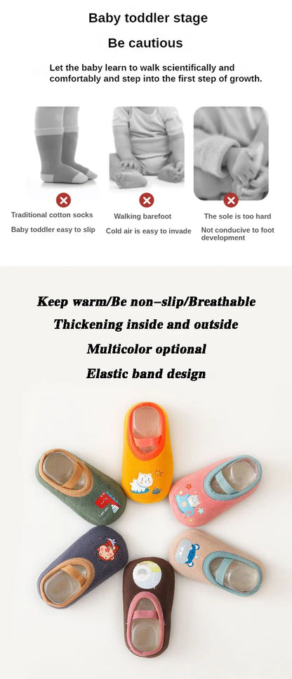 Baby Non-slip Socks Children Indoor Warm Floor Shoes Boys and Girls Toddler Shoes Amusement Park Kindergarten Non-slip