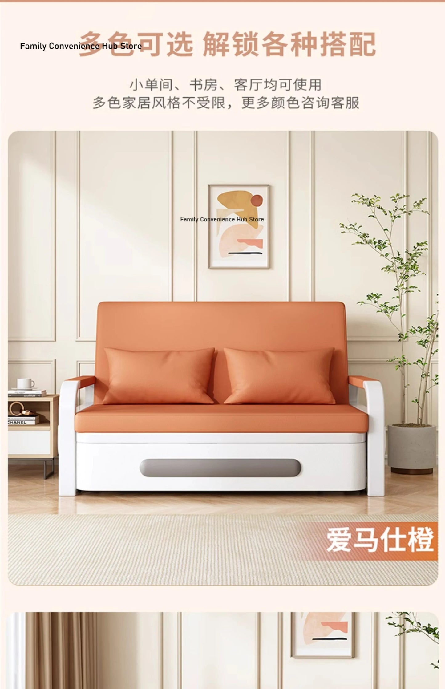Sofa bed folding dual-purpose small apartment Internet celebrity living room furniture multi-function single and double retra