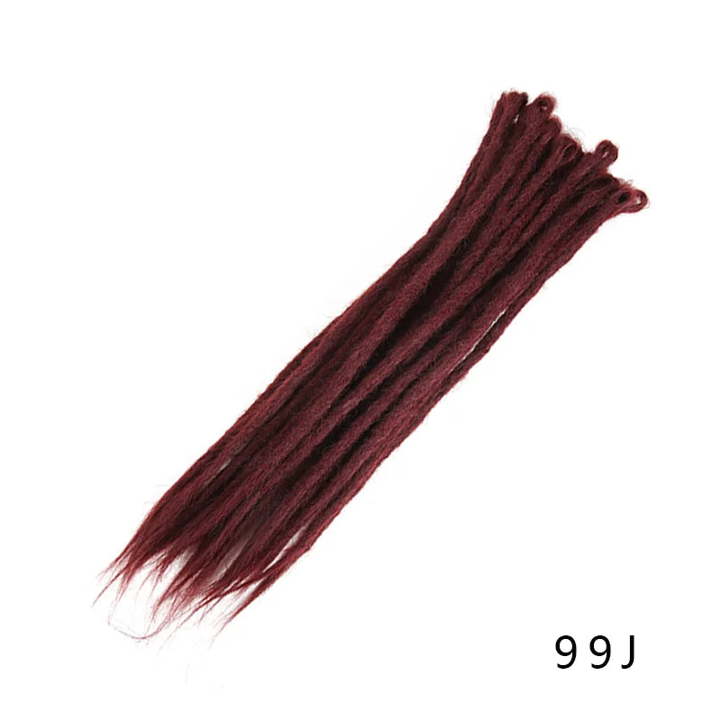 20 Polegada sintético 100% artesanal dreadlock extensões de cabelo fino crochê trançado cabelo backcombed dreads reggae estilo cabelo hippie