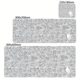 XXL Desk Mat Black And White Strata Liquid Mousepad Large Abstract Mouse Pad Gaming Deskmat With Lockedge Office Non-slip Carpet