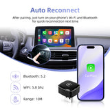 2025 New Adapter 2in1 Mini CarPlay Box Wired To Wireless CarPlay Android Auto Smart Box Bluetooth Connect Plug&Play For 98% Cars