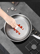 German Titanium Steel Frying Pan Uncoated Non Stick Pan Fish Scale Hammer Pattern Household Steak Frying Pan Kitchen Cookware