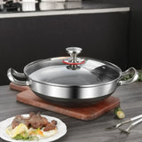 32cm 304 Stainless Steel Frying Pan Food Grade Non-Stick Pan Honeycomb Pot Bottom Induction Cooker Gas Stove General Wok