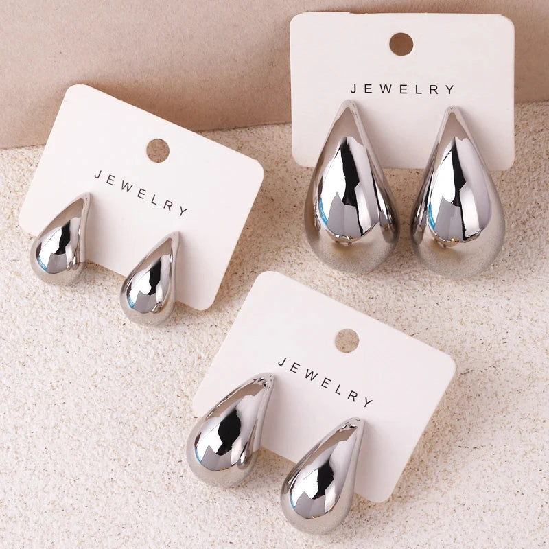 Pendientes colgantes extragrandes para mujer, aros grandes y gruesos para niña, hipoalergénicos, ligeros y chapados en oro. 
