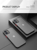 Luxury Shockproof Armor Matte Case For iPhone 11 12 13 Pro Max XR XS X 7 8 Plus SE Mini Silicone Bumper Clear Hard PC Cover
