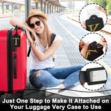 PU Leather Luggage Tag for Travel - Durable Suitcase ID Tag with Privacy Cover & Name Card Slot (A-Z) liu