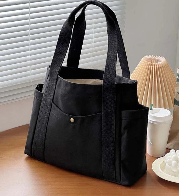 Bolsas de lona de gran capacidad para el trabajo, los desplazamientos, el bolso de mano, el estilo universitario, el bolso de hombro para libros, bolsos para mujer