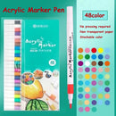 12-80Colors Acrylic Paint Pens Markers for Rock Painting Water Based Paint Markers Ceramic Easter Egg Glass Wood Manga DIY Gift