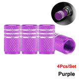 Dsycar 4pcs prata pneu de carro válvula hastes cap knurling estilo pneu tampa da válvula de alumínio haste da roda do pneu tampa da válvula de ar para nós schrader