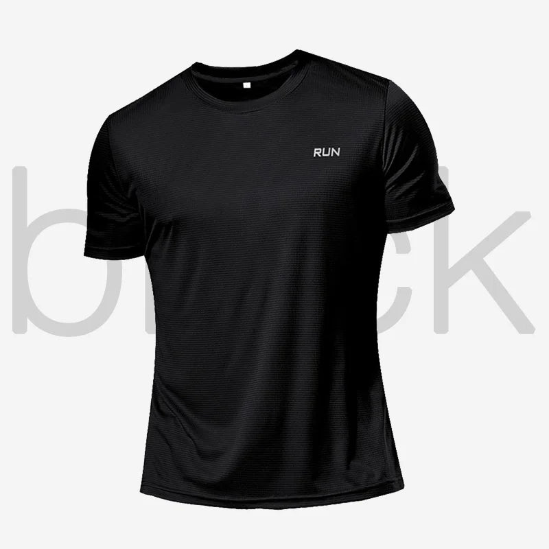 Long and Short-Sleeved T-Shirt Fitness Sports Tops Morning Running Ice Silk Quick Dry Outdoor Mountaineering Gym Clothing Men
