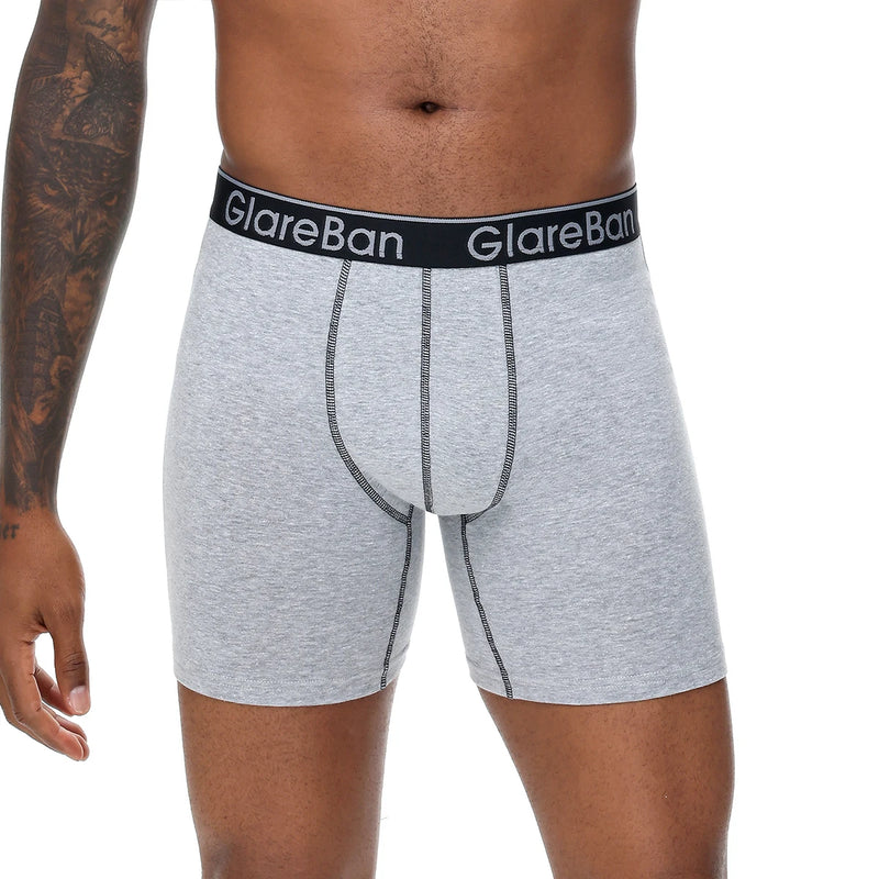 4pcs Set Mid-Long Boxer Shorts Men's Underwear Cotton Breathable Male Underpants for Men Homme Boxershorts Slips Soft Panties