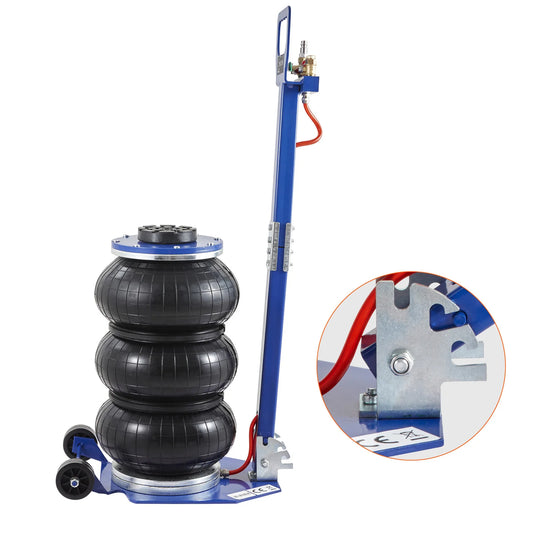 SucceBuy Air Jack 3 Ton Triple Bag Air Jack w/ Six Steel Pipes Pneumatic Jack w/ Adjustable Long Handles for Car Garage Repair
