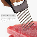 Food Slicing Assistant Kitchen Cutting Tool Durable Onion Cutting Stand with Comfort Handle Stainless Steel Onion Needle Kitchen