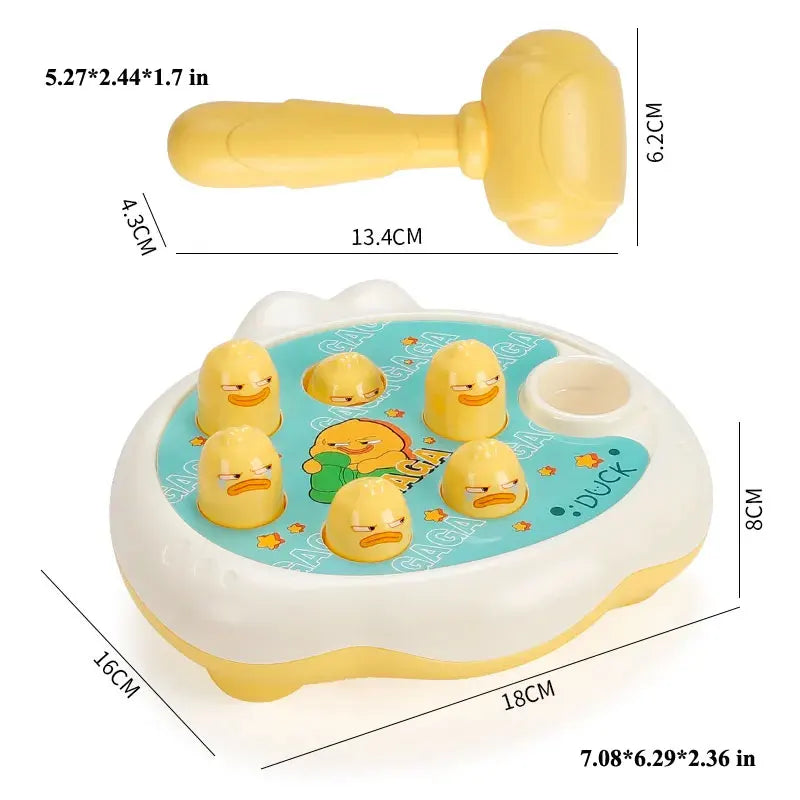 Duck/Frog/Pig Baby Toy Montessori Learning Game Educational Puzzle Gift for 12-24 Months Toddler Boy/Girl with Hammer