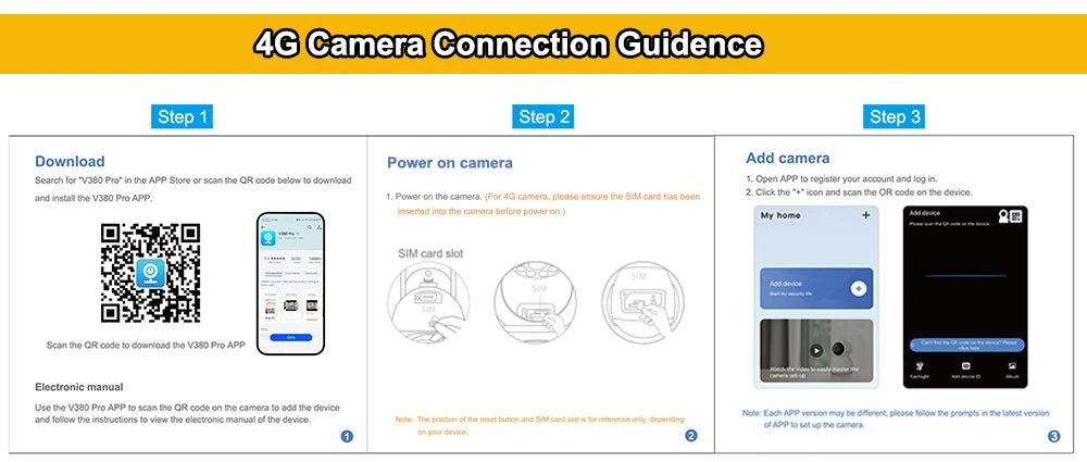 V380 Dual Lens 4G Camera Solar PIR Human Detection Night Vision Waterproof Security Video IP Camara 8MP 4K Battery CCTV Monitor