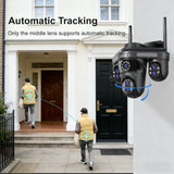 LS VISION 10X Optical Zoom 4-Screens WiFi IP Camera  35MP Outdoor Wifi Security PTZ Cam Auto Tracking Home Surveillance Cameras