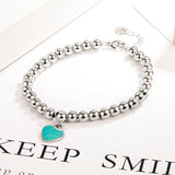 925 Sterling Silver beads chain Heart pendant Bracelets for Women Street all-match fashion designer Jewelry party wedding