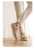 Men's Flat Loafers 2025 Frosted Suede Flat Shoes Comfortable Non-Slip Fashion Loafers Lightweight Trendy Outdoor Casual Shoes