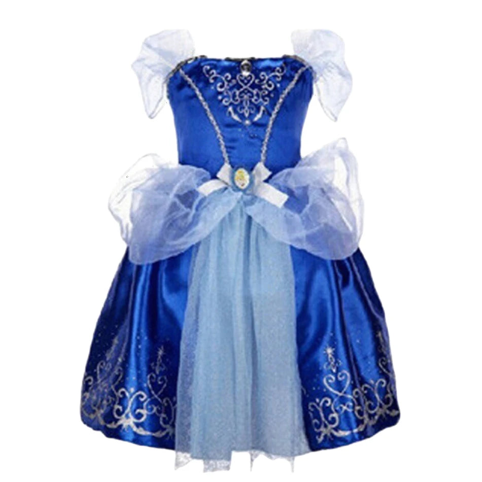 Vestido de Princesa para Festa à Fantasia – Novo Modelo 2025 – Ideal para Natal, Aniversário e Carnaval (Estilos Rapunzel e Bela)