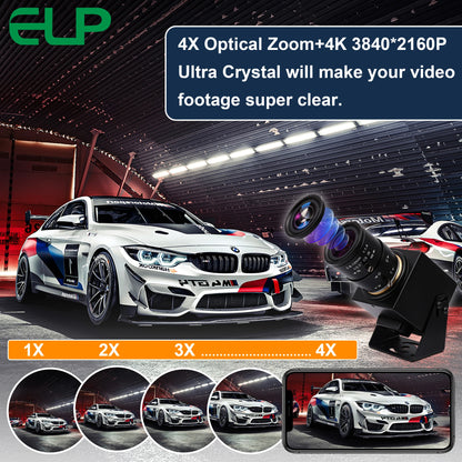 ELP 4K HDMI Camera H.264 Video Conference USB Camera with 2.8-12mm Manual Zoom Lens IMX415 Industrial CCTV Camera for Windows