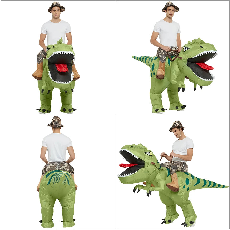 Animal Cartoon Riding T-Rex Inflatable Costume Nursery Kids Dinosaur Role-Playing Game Adult Kids Chasing Game Birthday Gift