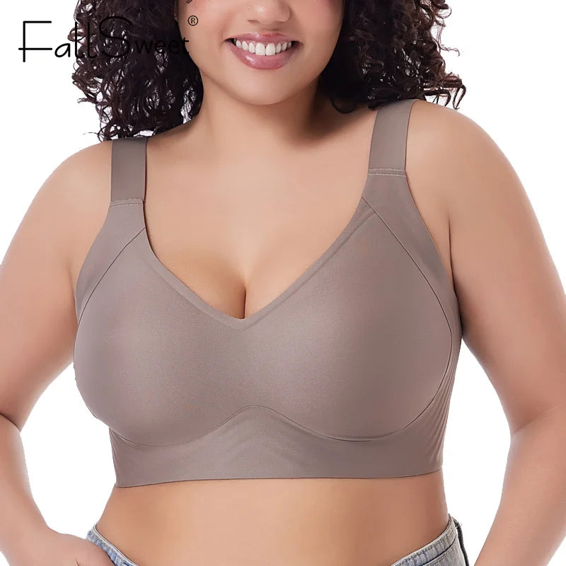 FallSweet Push Up Bra for Women Seamless Plus Size Bras Thin Cup Wireless Bralette Sexy Brassiere Femme M-6XL