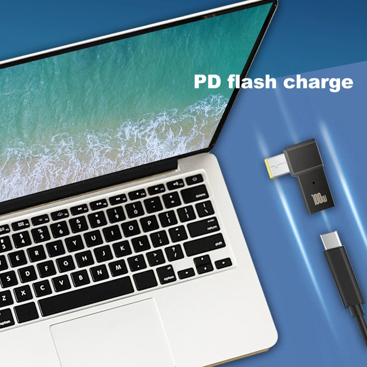 PD 100W USB Type C Female to DC Male Adapter For Lenovo Thinkpad USB-C Fast Charging Cable Converter Square PD Plug