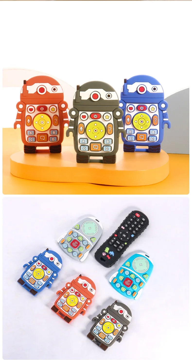 Baby Teething Toys Silicone Chew Teether Teethers for Babies Development Baby Rattle Newborn Infant Sensory Baby Toys 0-3-6-12 M