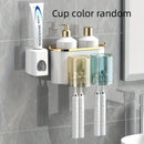 Toothbrush Holder With Squeezer Perforation-free Bathroom Shelf Mouthwash Cup Toothbrush Holder